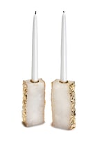 Dourado Candlesticks Crystal Gold Set of Two
